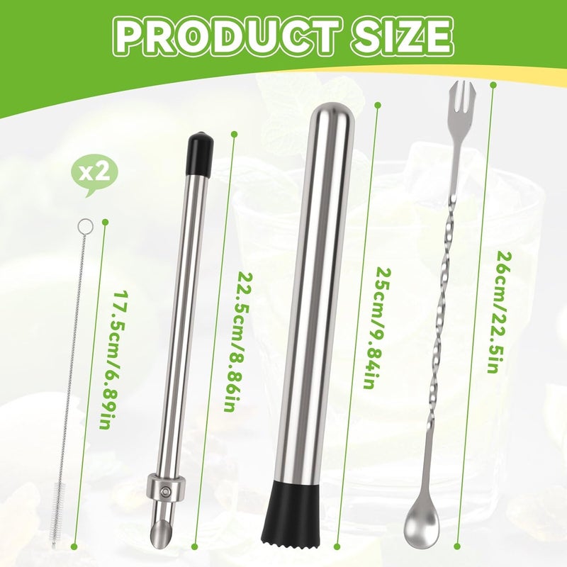 Ecnimb 5 Pack Straw Puncher, lemonade stand supplies kit with straw puncher for plastic lids, muddler for lemonade and cocktails, reusable lemonade cups - Image 2